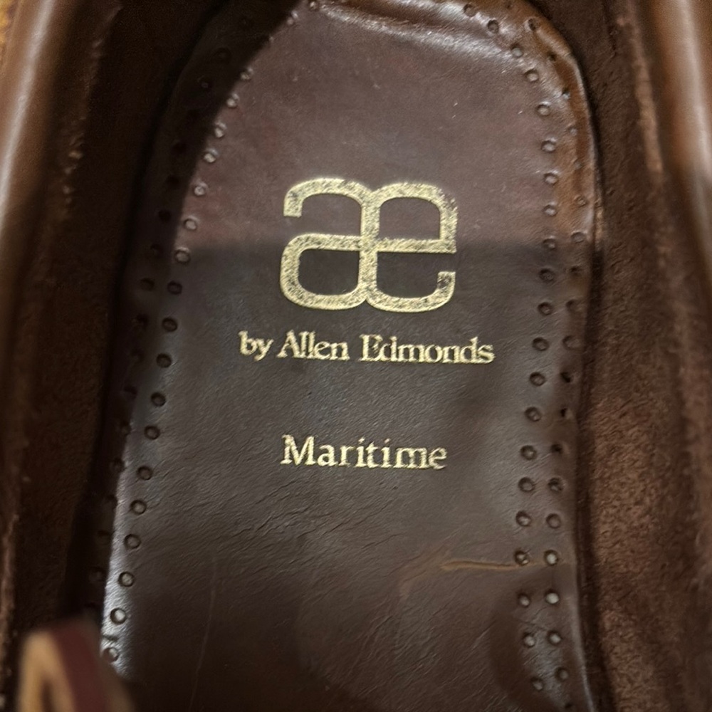 Allen Edmonds Maritime Men's Brown Leather Boat Shoes, size 12 D - Picture 3 of 15